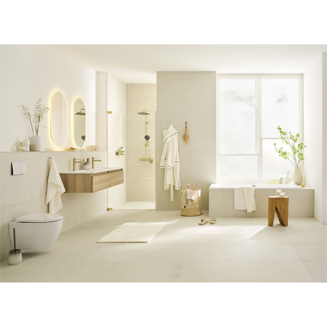 Duschsystem 'Glaia' mit Thermostat mattgold