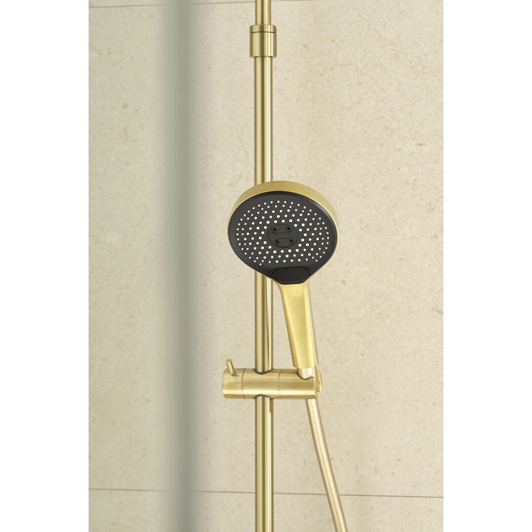Duschsystem 'Glaia' mit Thermostat mattgold