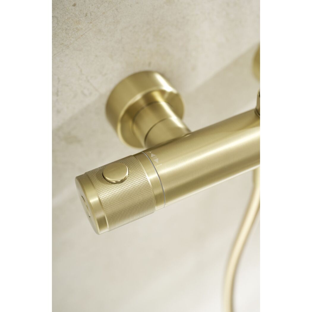 Duschsystem 'Glaia' mit Thermostat mattgold