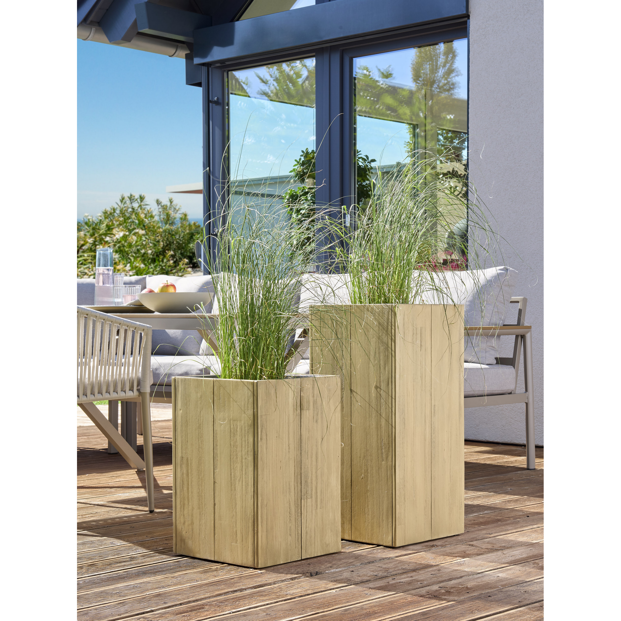 Pflanzgefäß 'Mia' Holz 33,5 x 50 x 33,5 cm