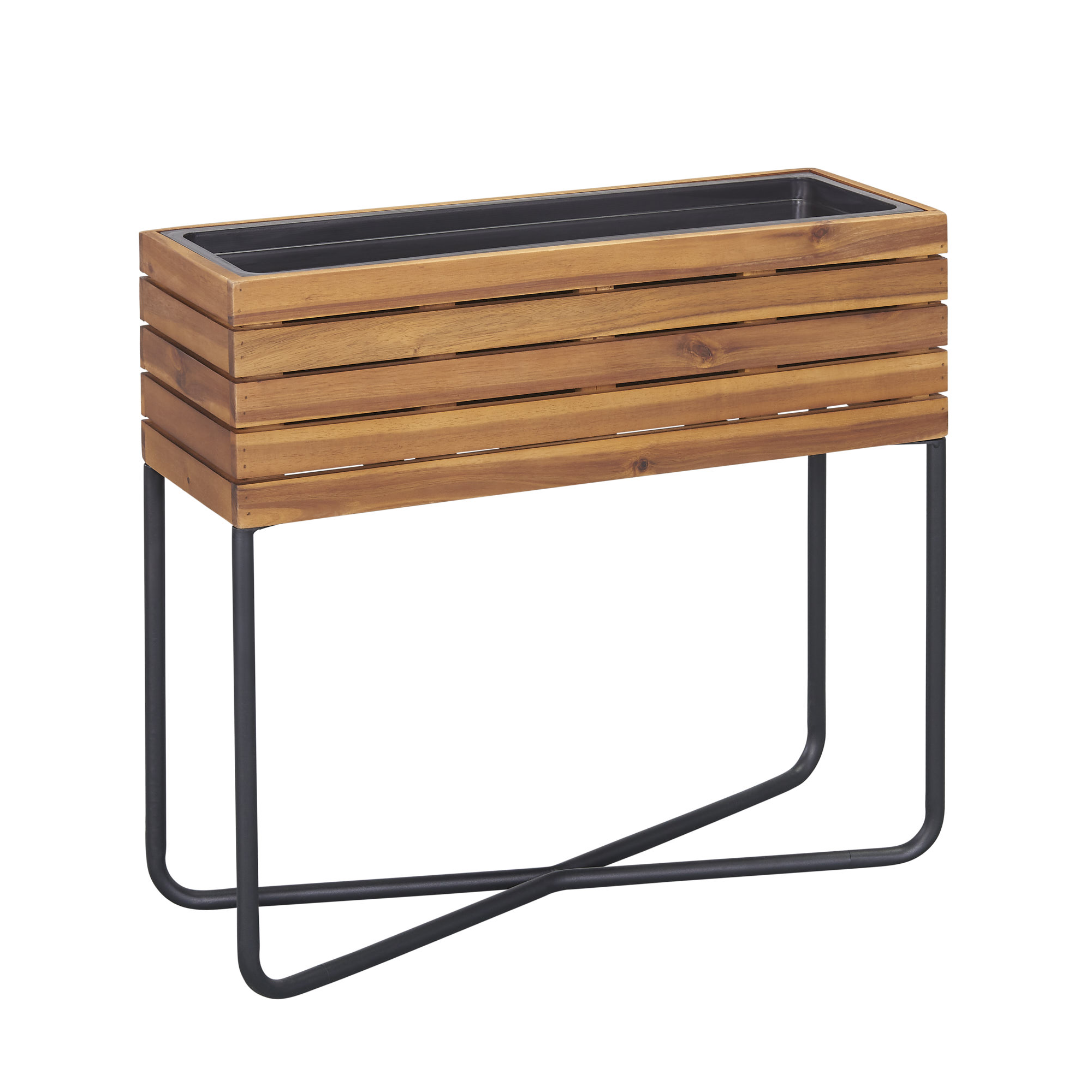 Pflanzgefäß 'Livia' Holz/Stahl 62 x 60 x 22 cm