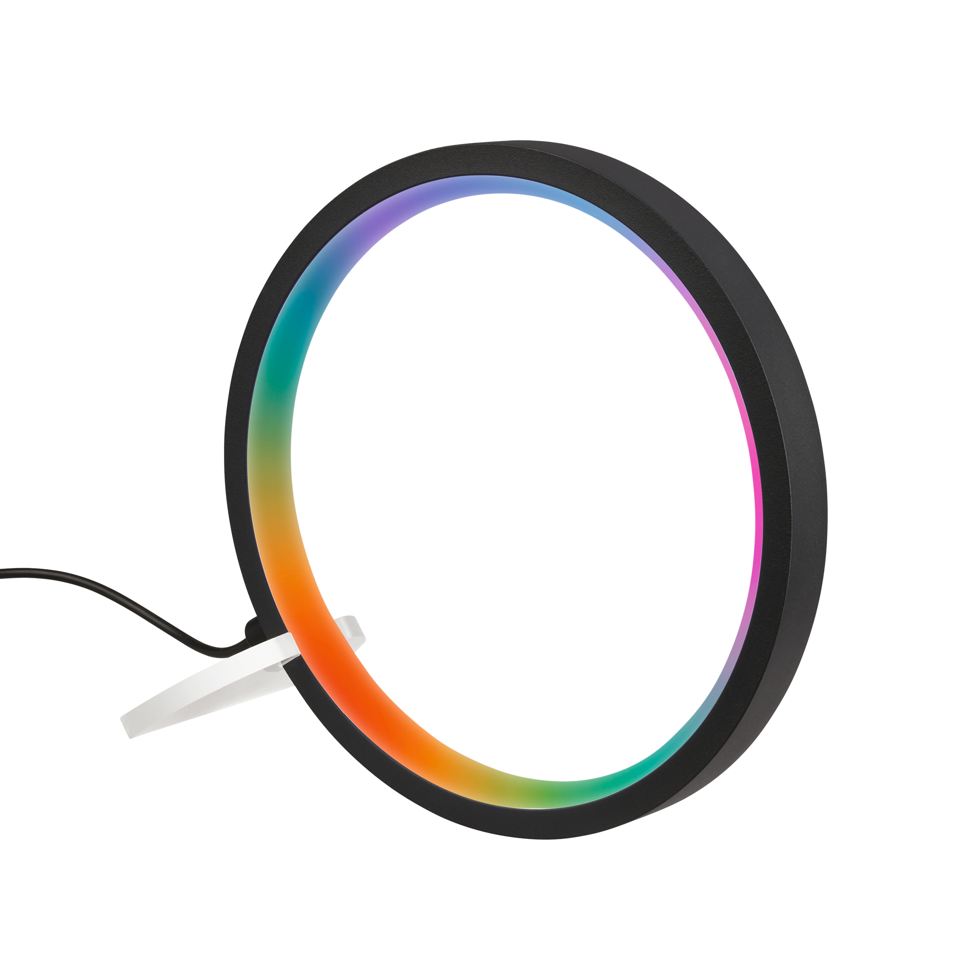 Akku-Tischleuchte 'Ring' schwarz Ø 20 x 21 cm