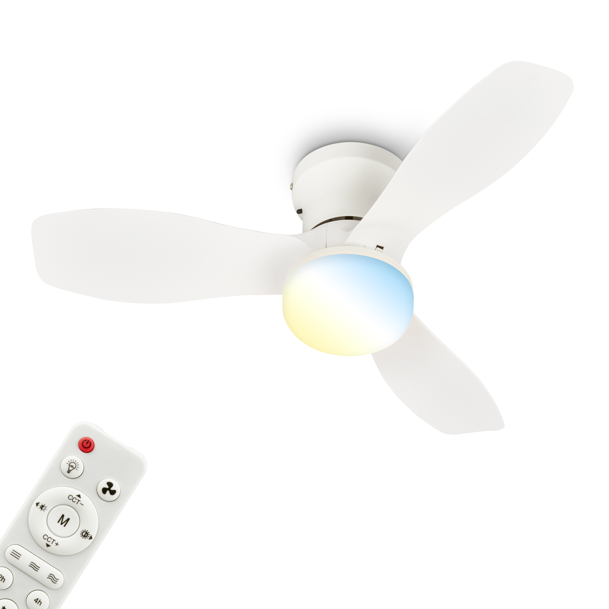 Deckenleuchte mit Ventilator 'Pan' Ø 60 cm weiß 1300 lm