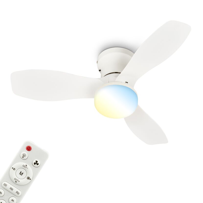 Deckenleuchte mit Ventilator 'Pan' Ø 60 cm weiß 1300 lm