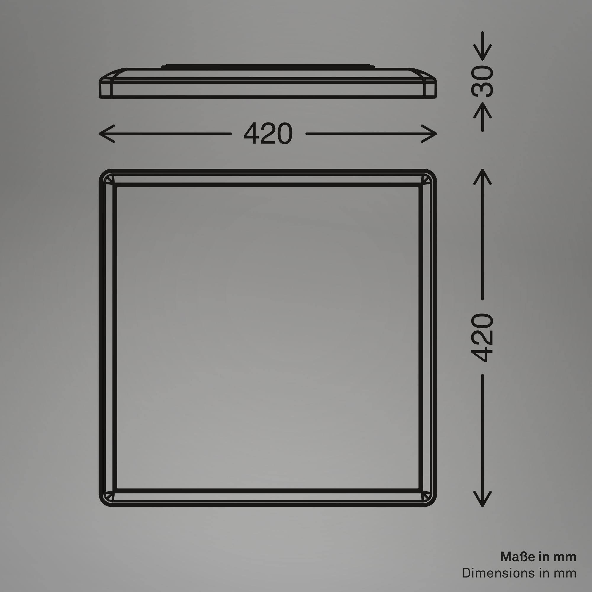 LED-Deckenleuchte 'Slim Case' 22 W weiß 42 x 42 cm