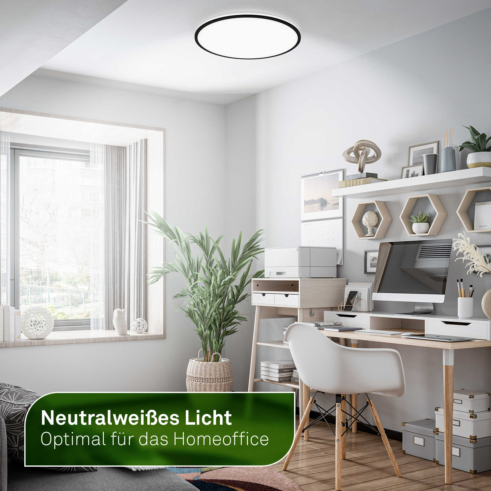 LED-Deckenleuchte 'Lana A' Ø 33 cm schwarz 1800 lm