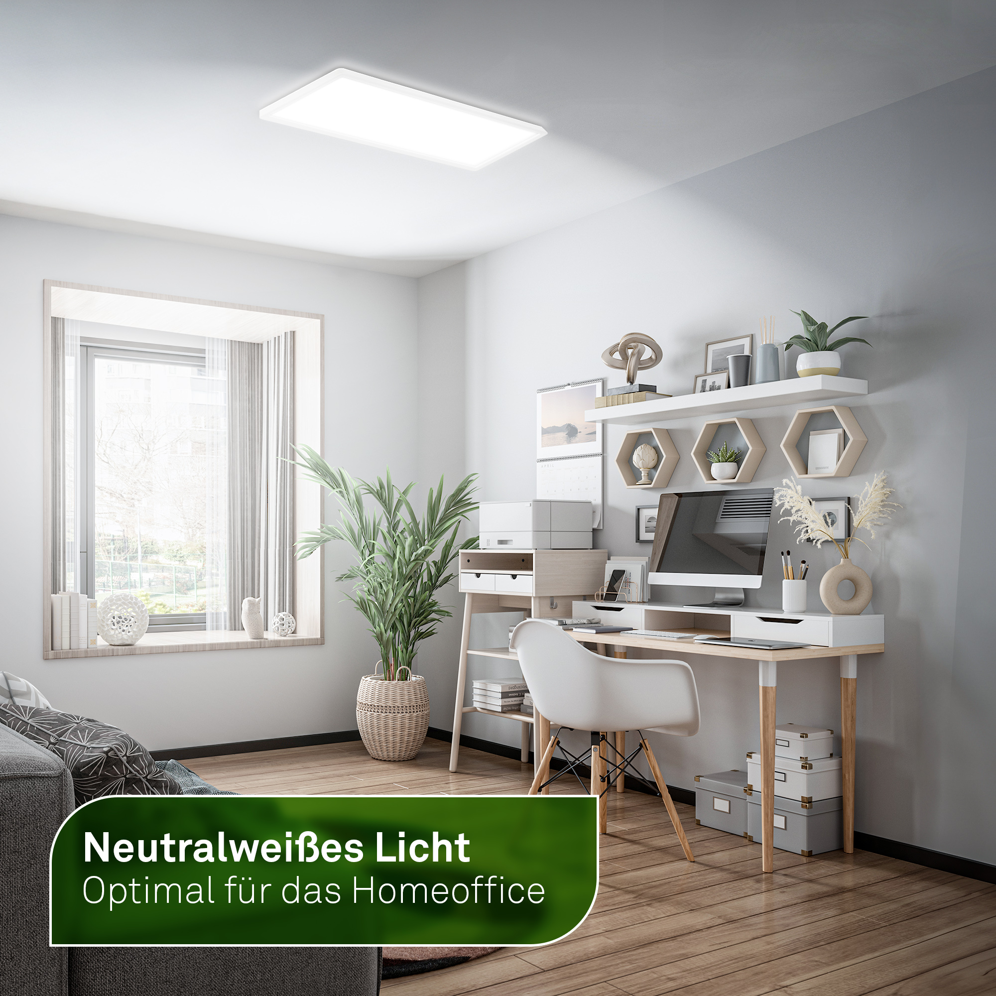 LED-Deckenleuchte 'Tava A' 58 x 20 cm weiß 3000 lm