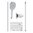 Stangenbrause-Set 'Karibik' chromfarben/hellgrau 78 cm, 3 Strahlarten