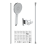 Stangenbrause-Set 'Karibik' chromfarben/hellgrau 78 cm, 3 Strahlarten