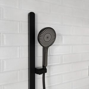Stangenbrause-Set 'Karibik' schwarz matt 78 cm, 3 Strahlarten