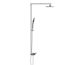 Überkopfbrause-Set 'Hawaii' chrom/weiß Thermostatarmatur und Ablage, 110 cm
