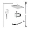 Überkopfbrause-Set 'Hawaii' chrom/weiß Thermostatarmatur und Ablage, 110 cm