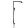 Überkopfbrause-Set 'Hawaii' graphit matt Thermostatarmatur und Ablage, 110 cm