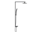 Überkopfbrause-Set 'Hawaii' graphit matt Thermostatarmatur und Ablage, 110 cm