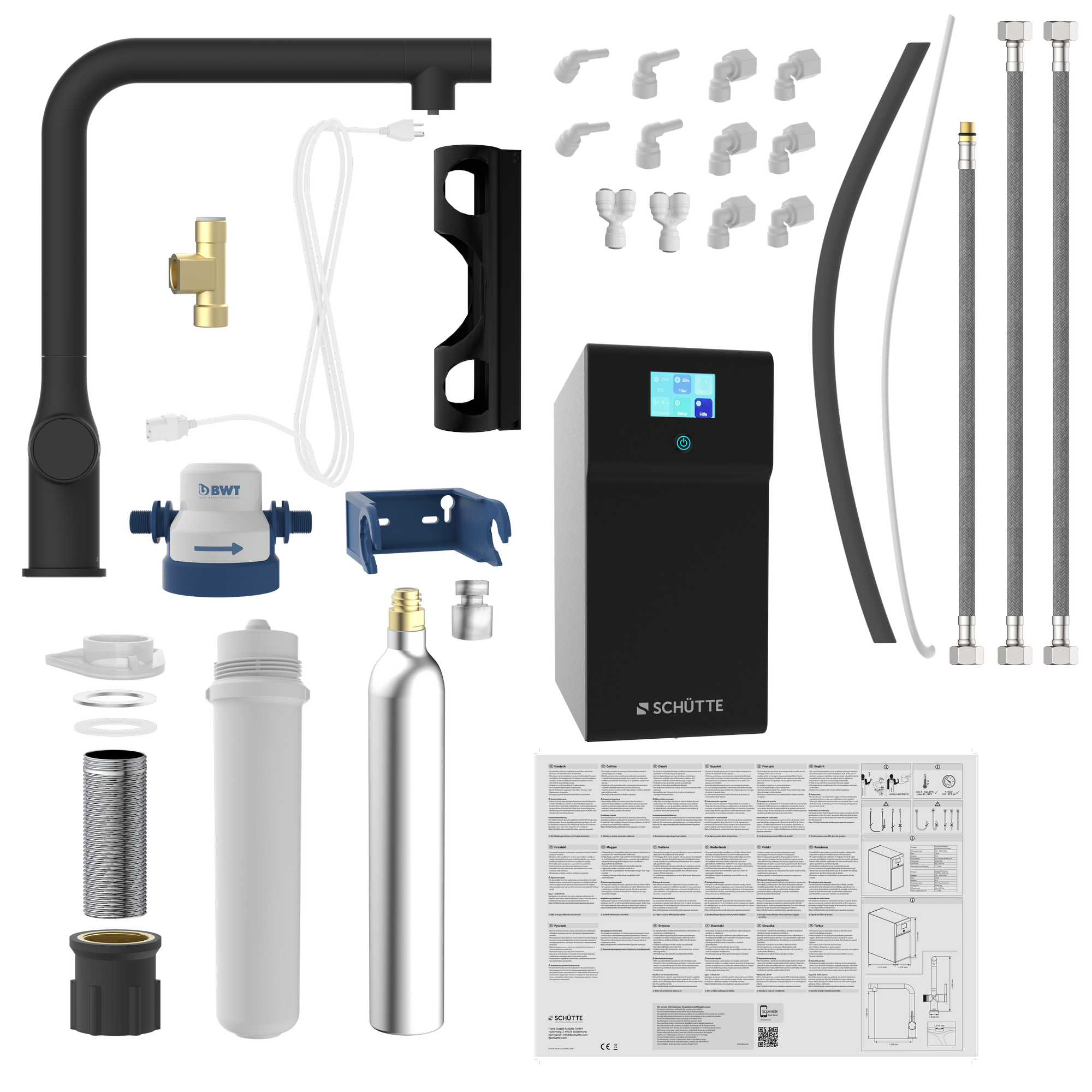 Sprudelwasser-Spültischarmatur 'Aquastar Premium' schwarz matt, mit Kühl- und Filtersystem