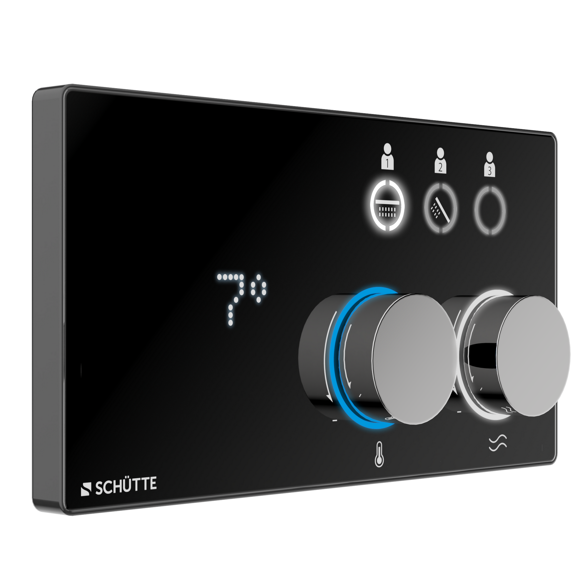 Digitales Duschsystem 'Aquadot' schwarz, mit Smart Control