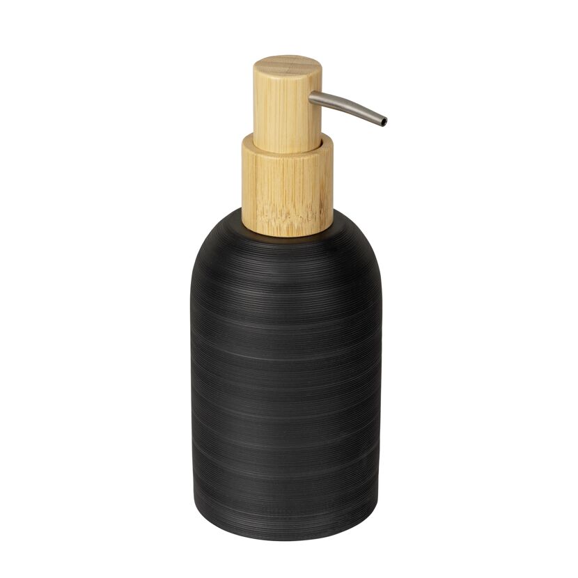 Seifenspender 'Altavalle' Polyresin, Bambus schwarz, natur 250 ml