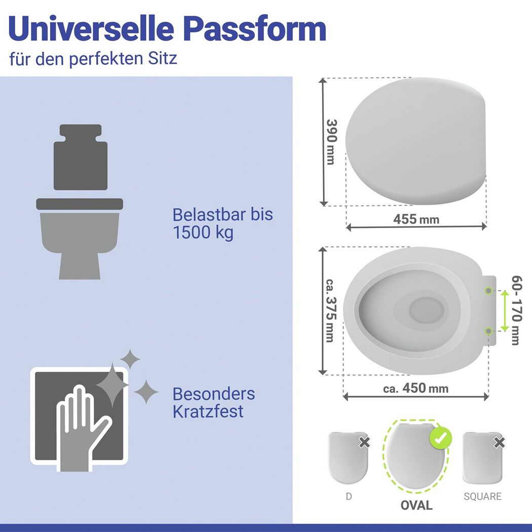 WC-Sitz 'Crevada' mit Absenkautomatik weiß