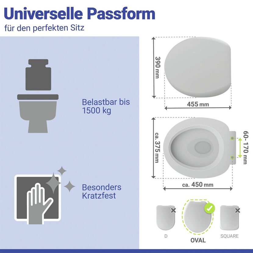 WC-Sitz 'Crevada' mit Absenkautomatik weiß