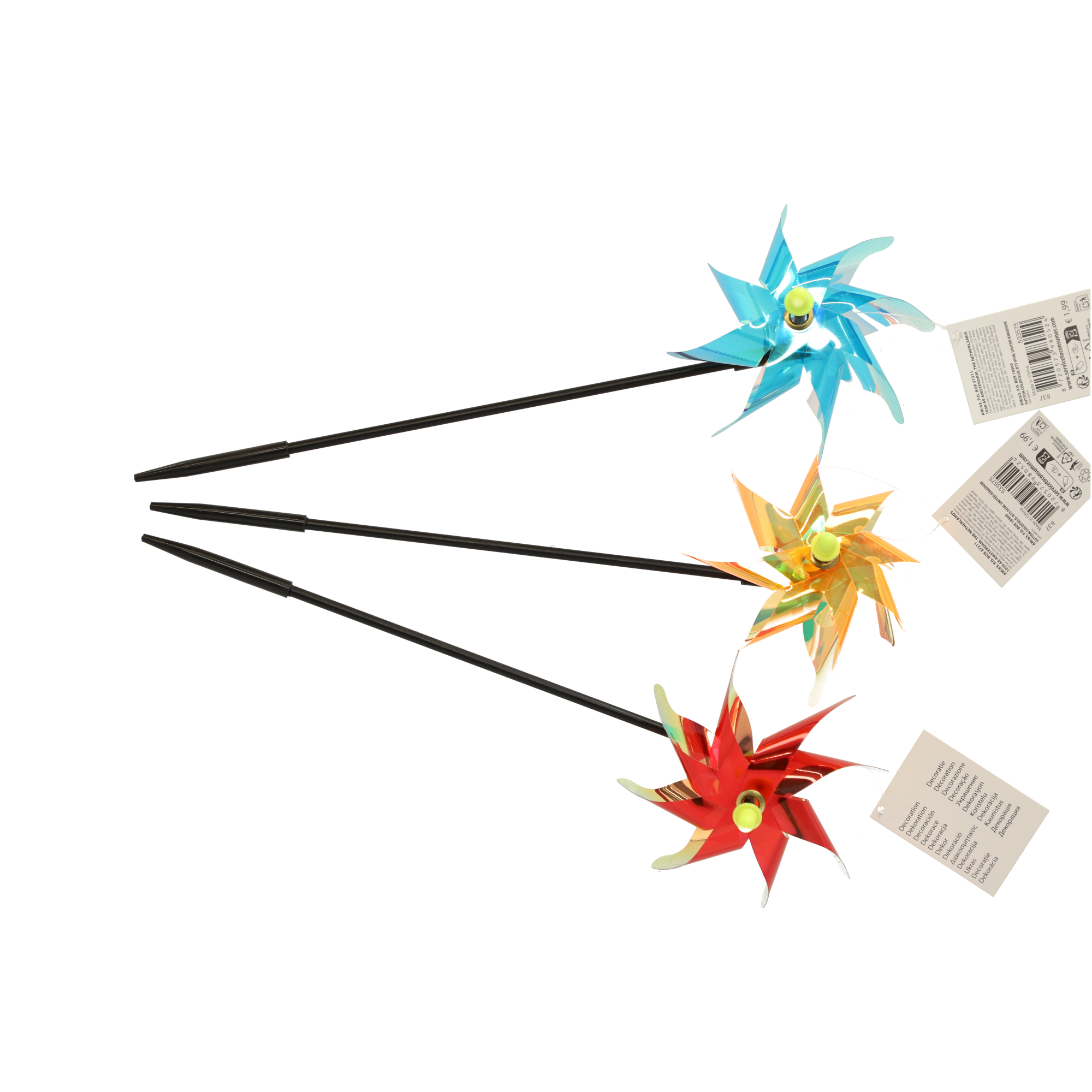 Windrad 11 x 50 cm farblich sortiert