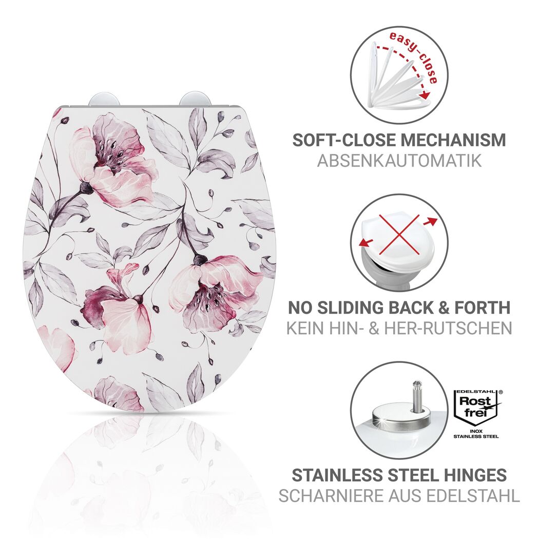 WC-Sitz 'Ripa' mit Absenkautomatik mehrfarbig Duroplast