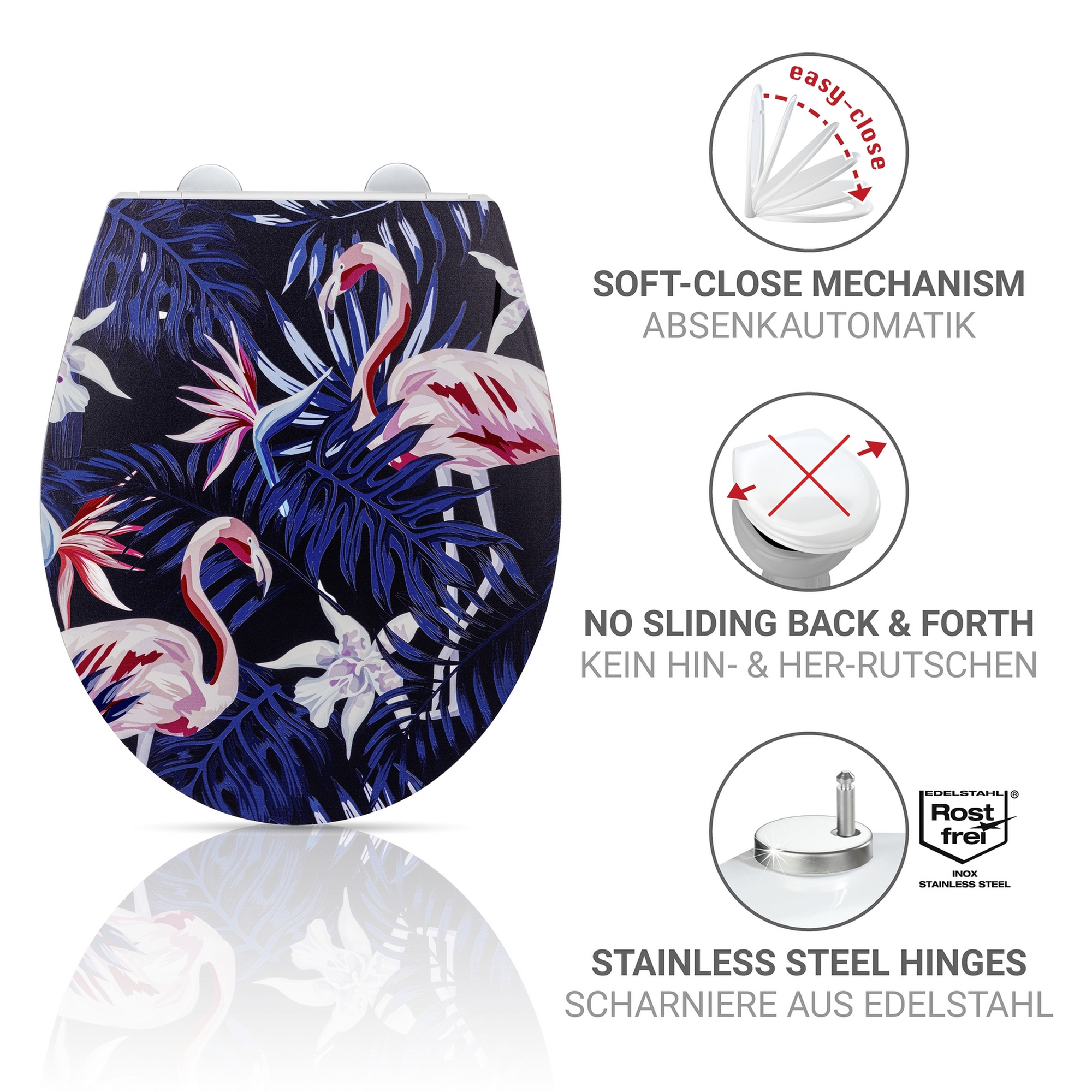 WC-Sitz 'Silvi' mit Absenkautomatik mehrfarbig Duroplast