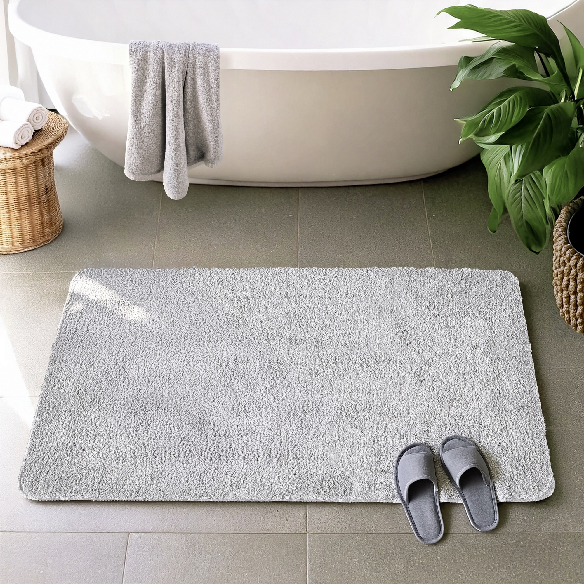 Badteppich 'Badia' grau 60 x 90 cm