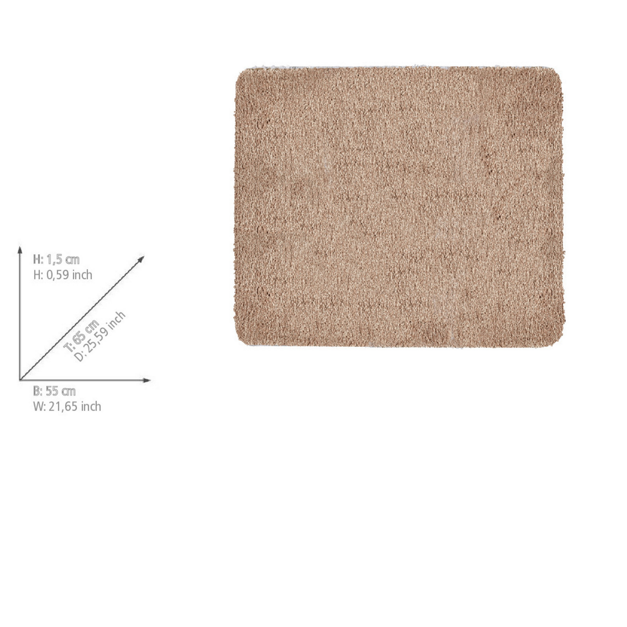 Badteppich 'Badia' beige 55 x 65 cm