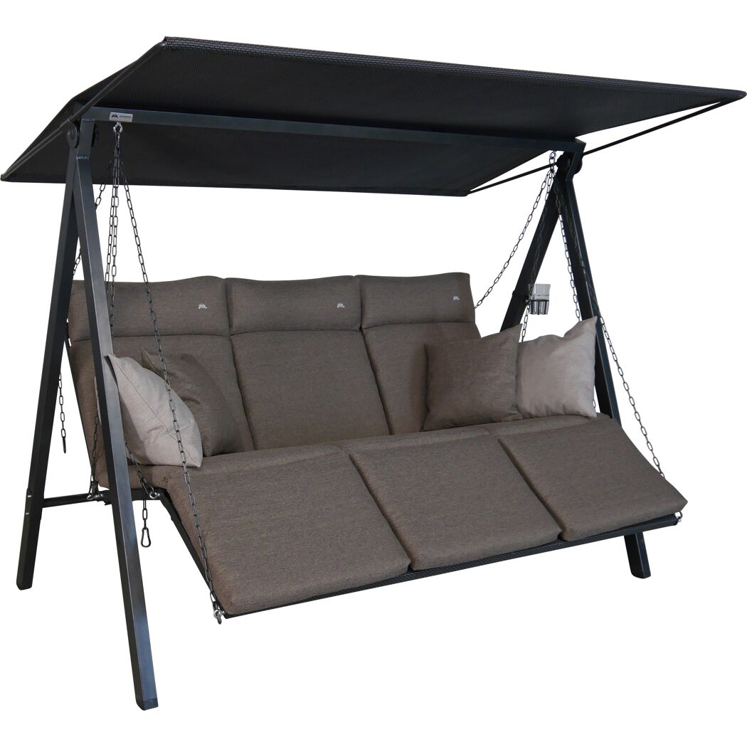 Hollywoodschaukel 'Lounge Smart' 3-Sitzer taupe 210 x 160 x 145 cm