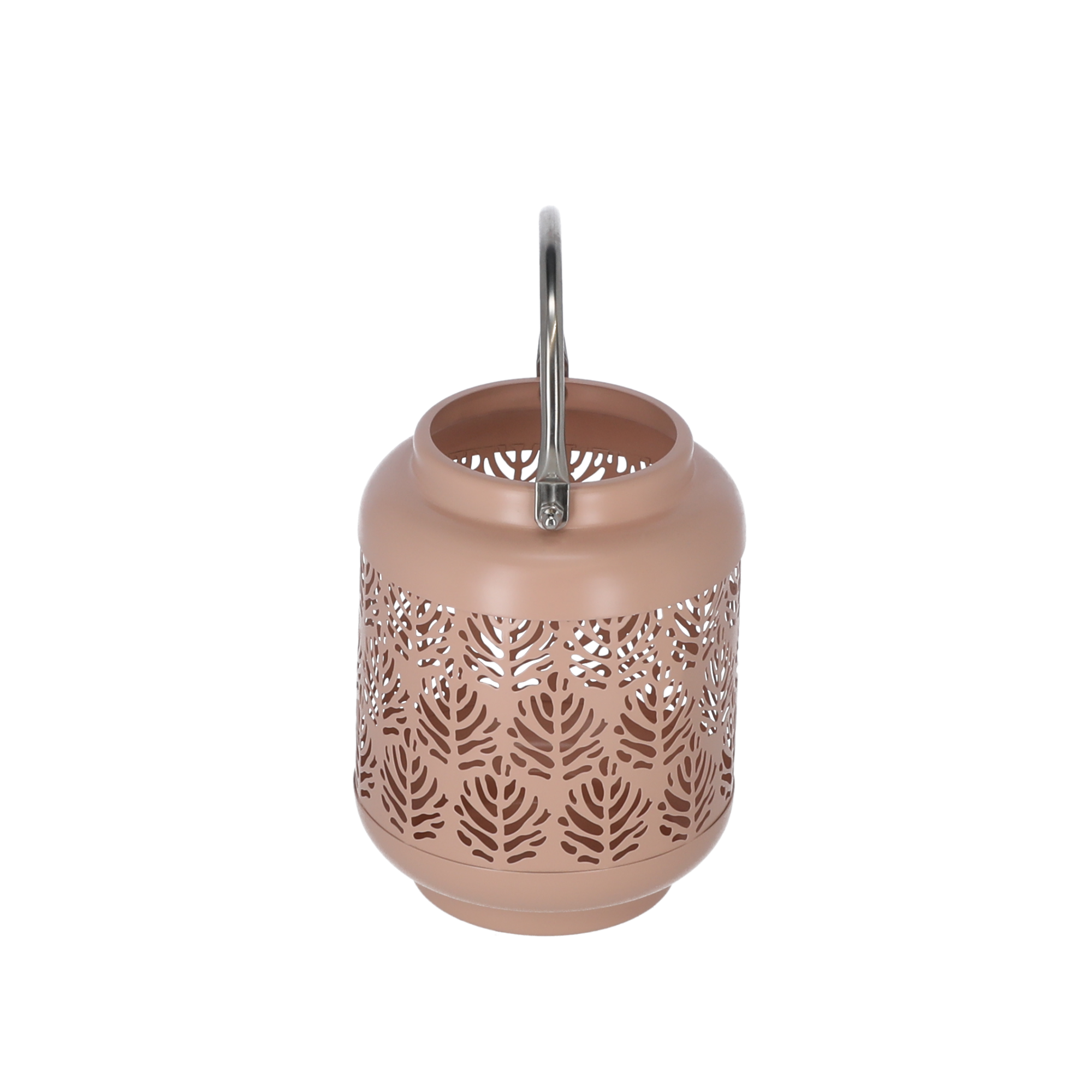 Laterne Metall rosa 18 cm