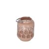 Laterne Metall rosa 18 cm