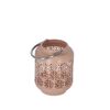 Laterne Metall rosa 18 cm