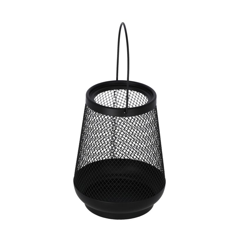 Laterne Metall schwarz 19,5 cm