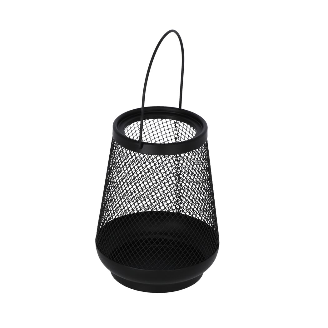 Laterne Metall schwarz 19,5 cm