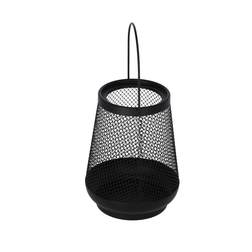 Laterne Metall schwarz 19,5 cm