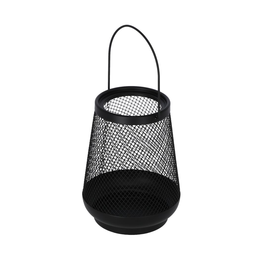 Laterne Metall schwarz 19,5 cm