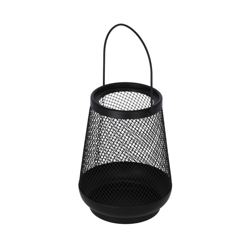 Laterne Metall schwarz 19,5 cm