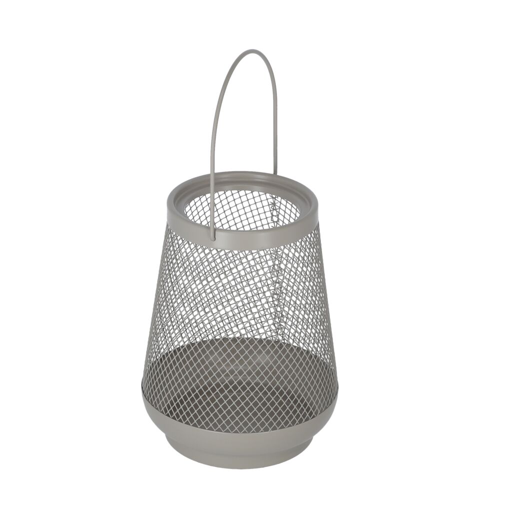 Laterne Metall taupe 19,5 cm