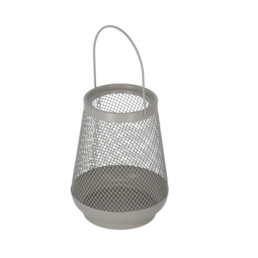 Laterne Metall taupe 19,5 cm