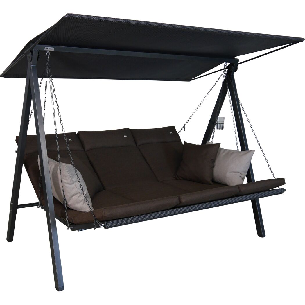 Hollywoodschaukel 'Lounge Smart' 3-Sitzer braun 210 x 160 x 145 cm