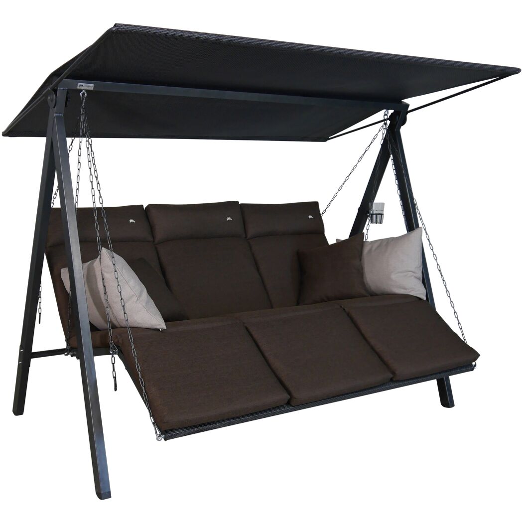 Hollywoodschaukel 'Lounge Smart' 3-Sitzer braun 210 x 160 x 145 cm
