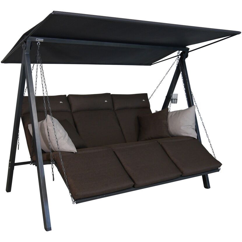 Hollywoodschaukel 'Lounge Smart' 3-Sitzer braun 210 x 160 x 145 cm