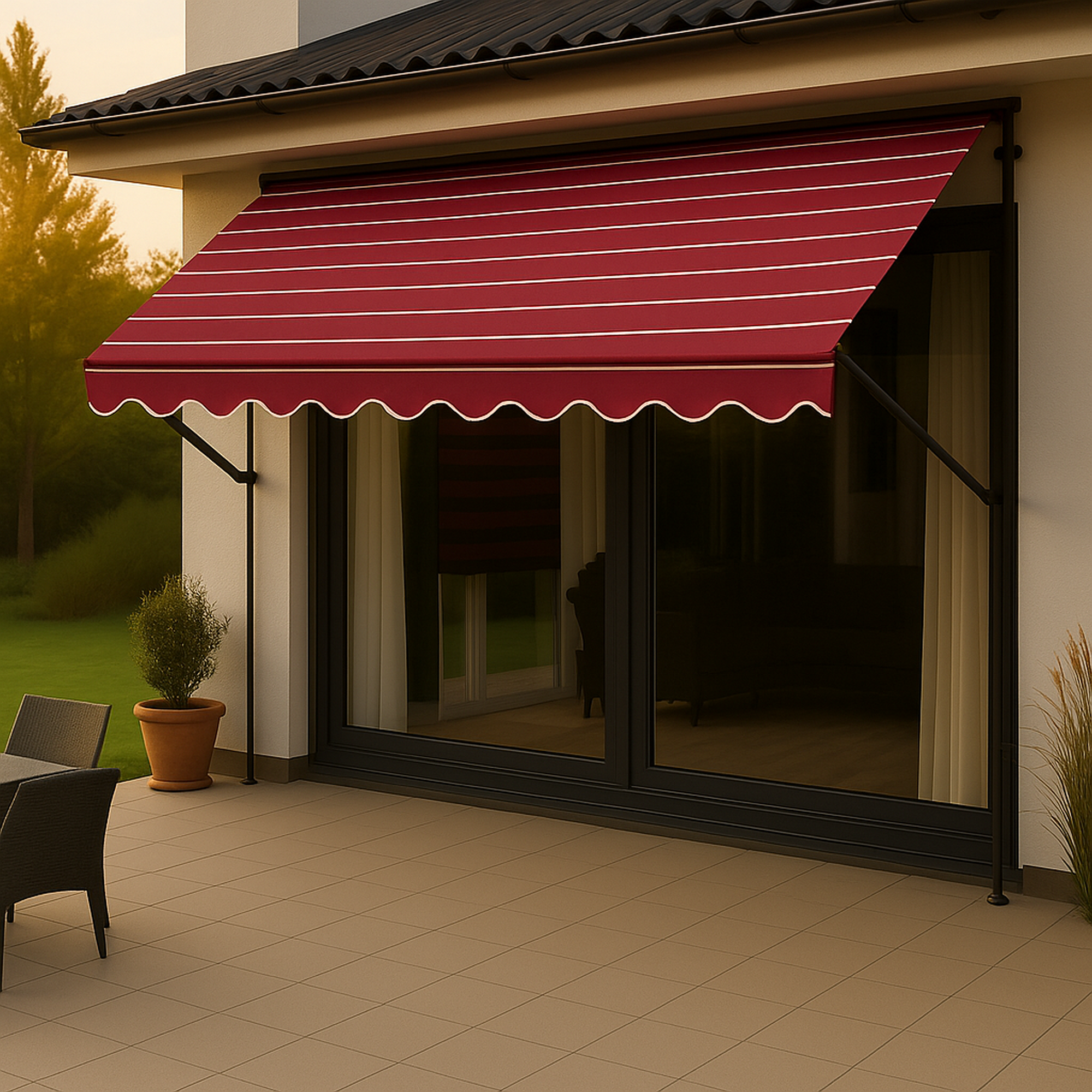 Klemmmarkise 'Exklusiv' bordeaux 200 x 150 cm