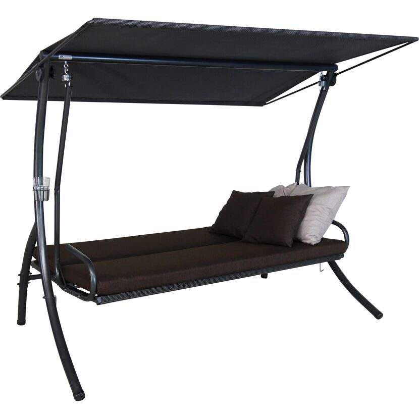 Hollywoodschaukel 'Elegance Smart' 3-Sitzer braun 210 x 160 x 145 cm