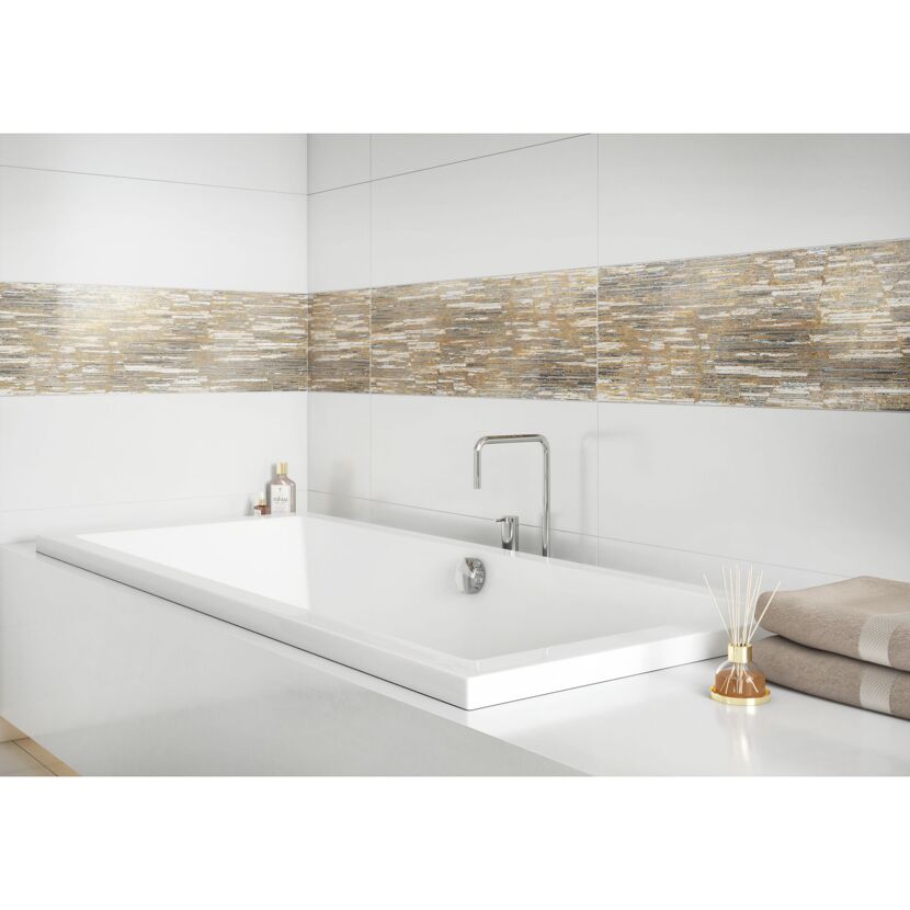 Wandfliese 'White' satin 29 x 89 x 1,1 cm