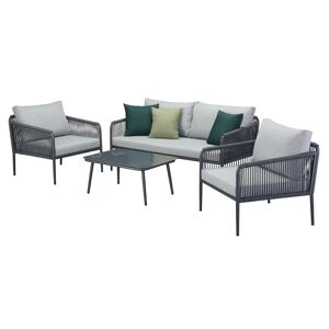 Gartenmöbel-Set 'Quinn' schwarz/grau 4-teilig