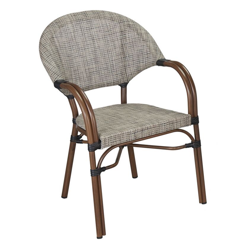 Gartenstuhl 'Rita' Aluminium beige 60,5 x 56 x 85 cm