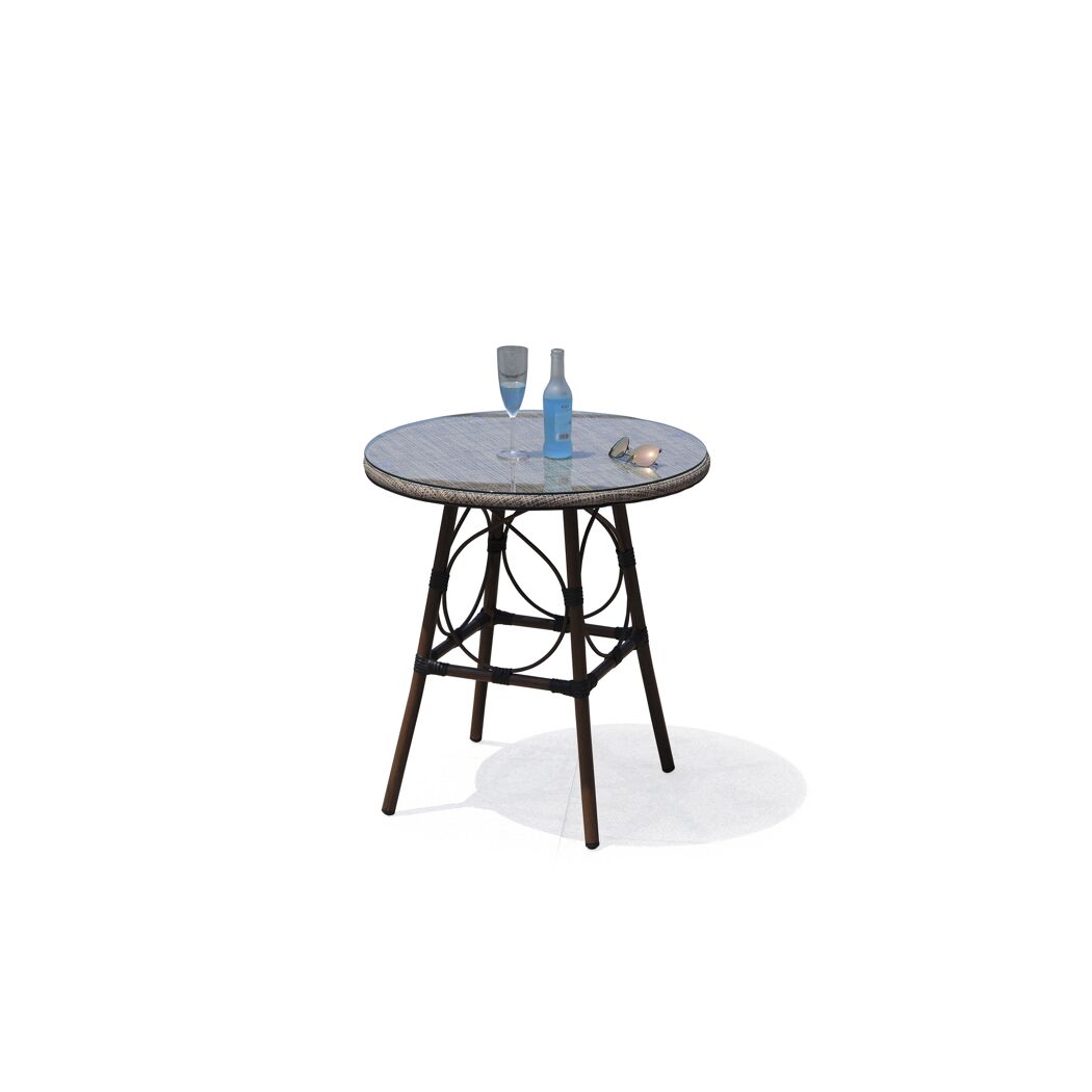 Gartentisch 'Rita' Aluminium/Glas Ø 70 x 74 cm