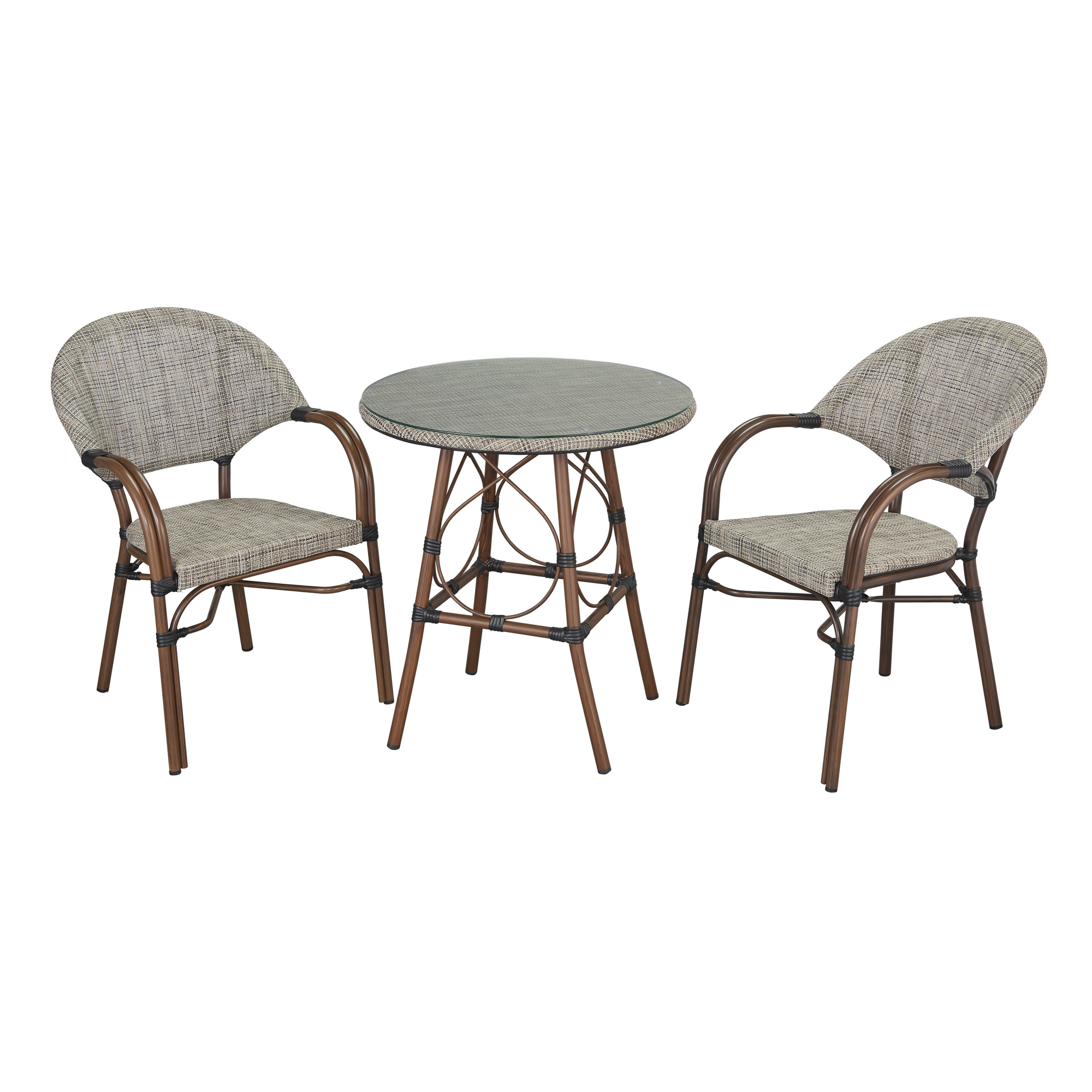 Tisch 'Rita' braun/beige Ø 70 x 74 cm