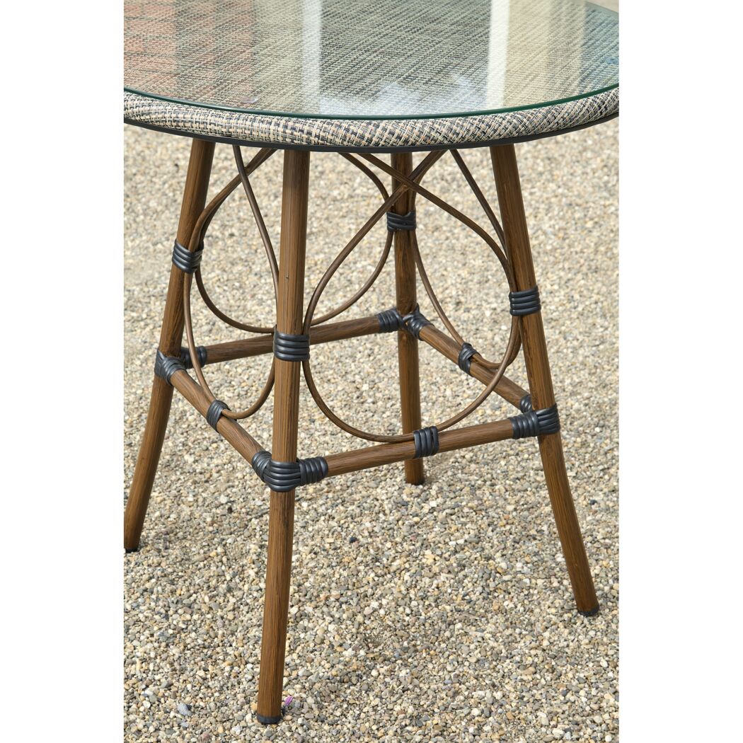 Gartentisch 'Rita' Aluminium/Glas Ø 70 x 74 cm